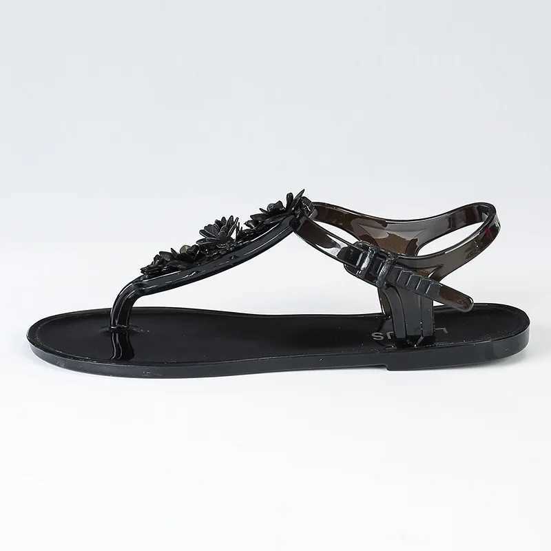 New Arrival New Summer Women Flat Sandals Female Beach Casual Slipper Jelly Shoes Woman PVC Flowers Flip Flops Shoes Ladies Sandals WSH3541 T250318
