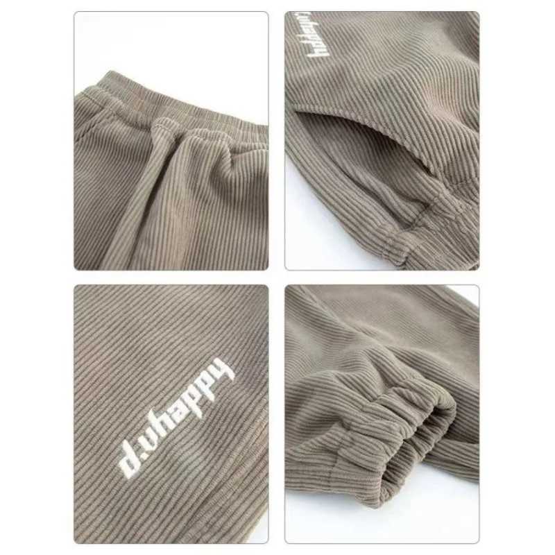 Boys Spring Autumn Loose fit Corduroy Velvet Trouser Casual Pants New 2025 Childrens Sports Pants 5 6 7 8 9 10 11 12T250318