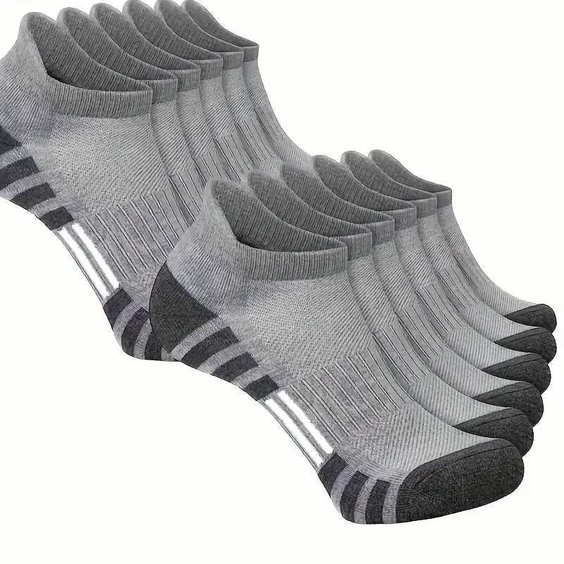 6/12 Pairs Comfortable Cushioned Running Socks - Lightweight Moisture-Wicking Breathable Low Cut Non-Slip Tab X250319
