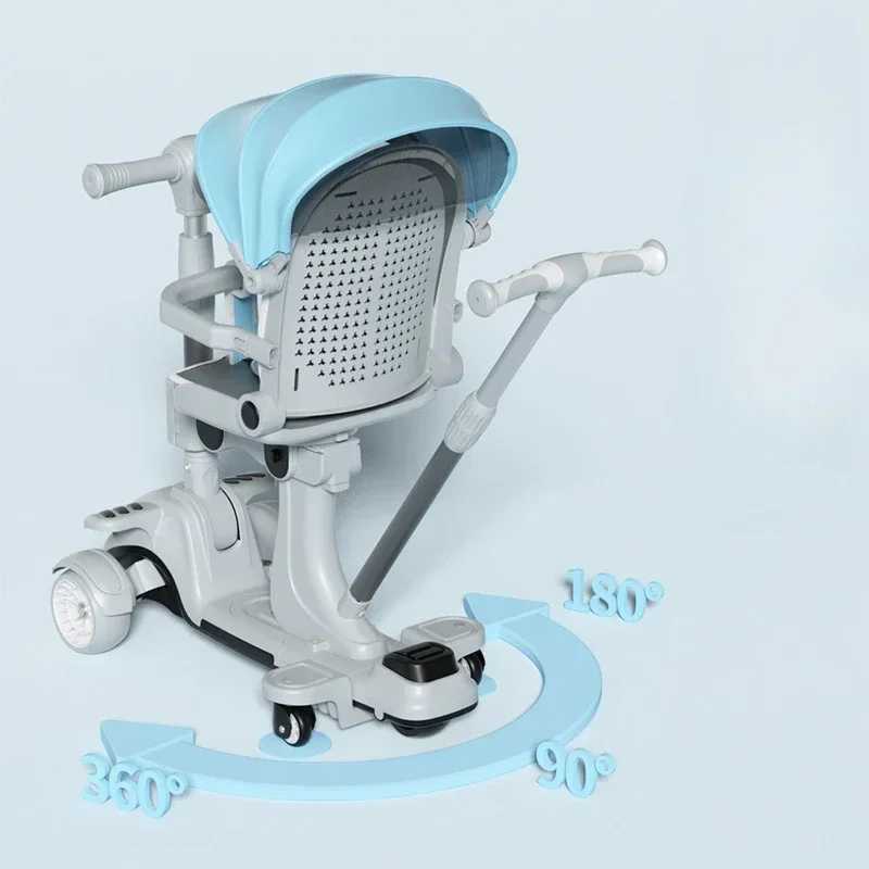 The new baby push rod multi-purpose cover scooter is designed for sitting and lying down. Detachable casing for easy carrying of the stroller Z250319