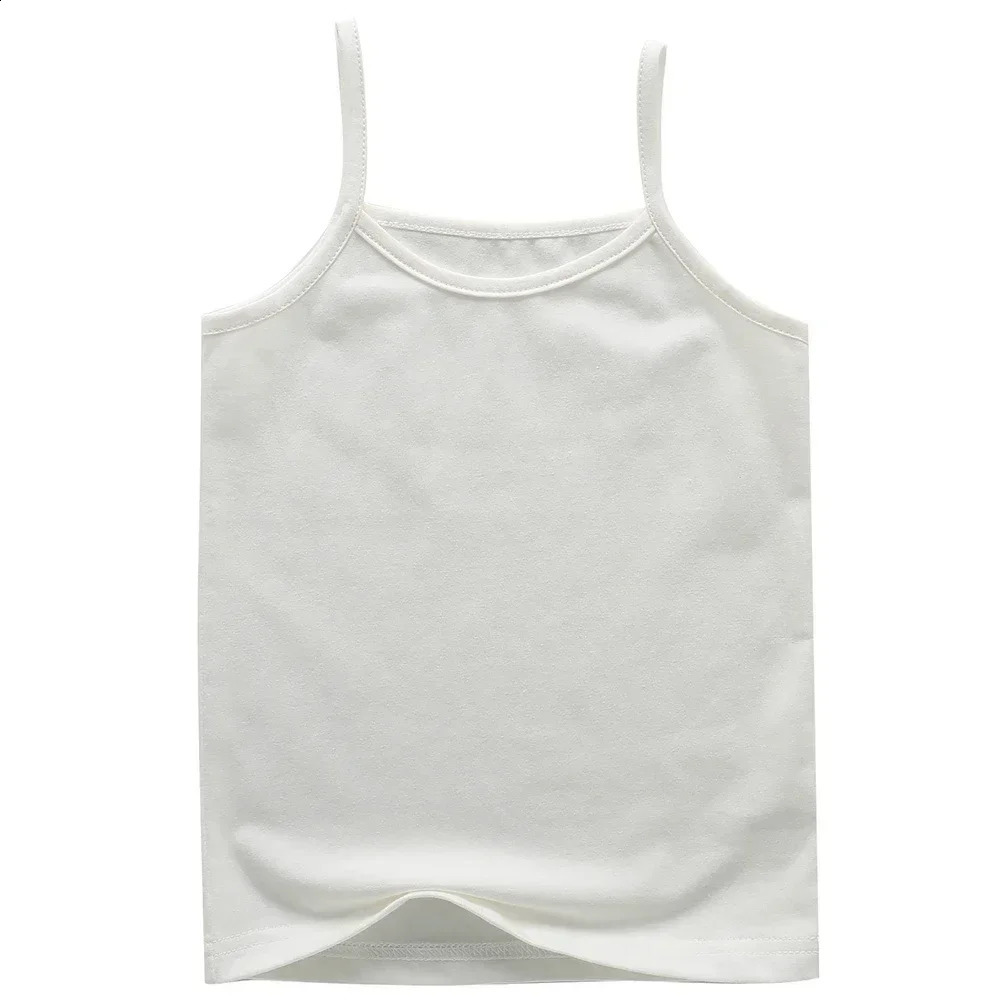 2024 Summer Girls Beaded Shoulder Strap Vest Top Baby Cotton Underwear Childrens Sleeveless 250312
