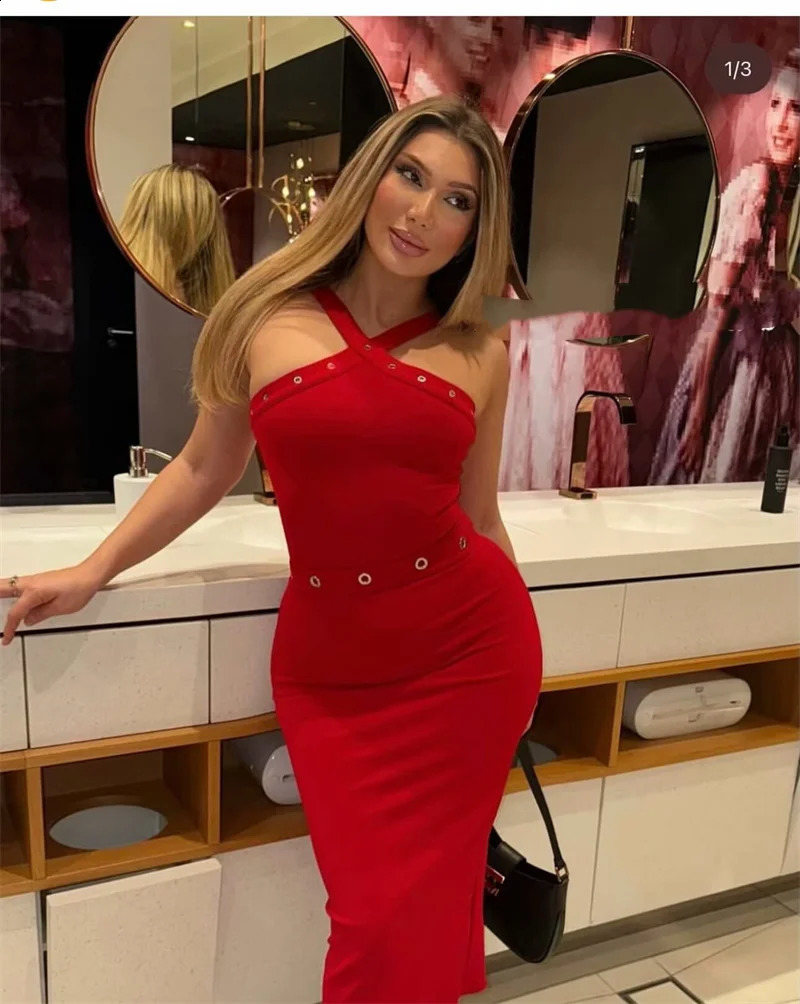 Sexy Women Sleeveless Bodysuits Slim Romper Halter Collar Red Bodycon Top Summer Causal Fitness Underwear For 250318