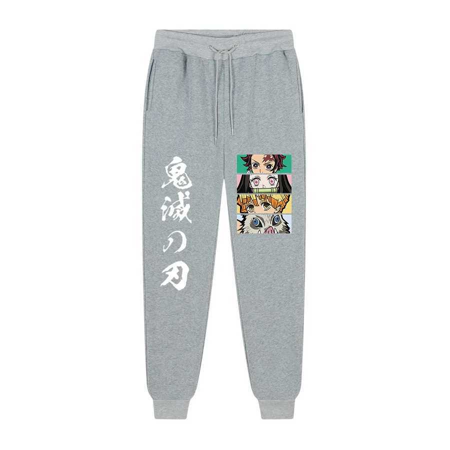 Quality Fleece Jogging TrousersAnime Demon Slayer Eyes Print Japanese Anime Printing Men Women Pants Streetwear Men SweatpantS X250319