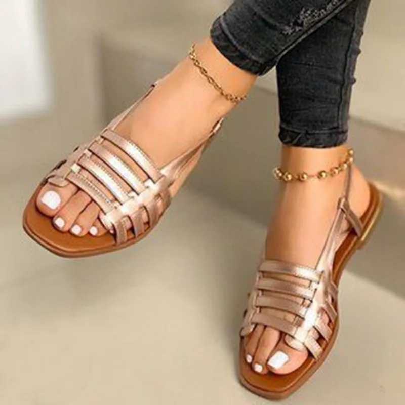 New Arrival Womens Shoes Plus Size 35-43 Womens Shoes Summer Hollow Roman Shoes Gladiator Open Toe Beach Apartment Womens Shoes T250318