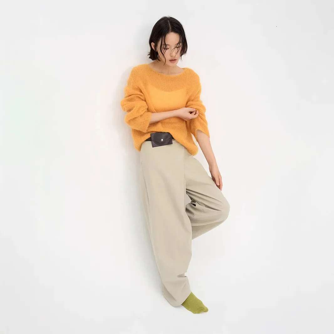 Love And Nancy Thirteen Rows 2025 Spring Dopaamine Long Sleeve Crew Neck Loose Lazy Style Sweater Comfortable Casual Wear