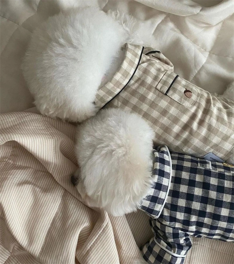 Plain khaki Chihuahua dog shirt family casual fashion soft cat jacket sleep suit spring half sleeved pet clothing 250318