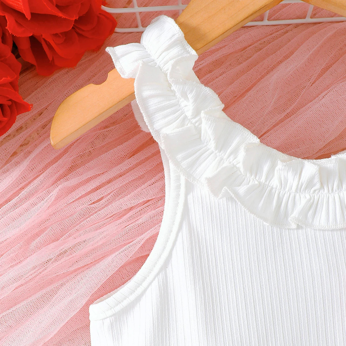 Kid Girls Summer Set Off Shoulder Bow Top Love the heart Printed Irregular Half Skirt Fashion Set Suitable for Girls Aged 4-7 250319