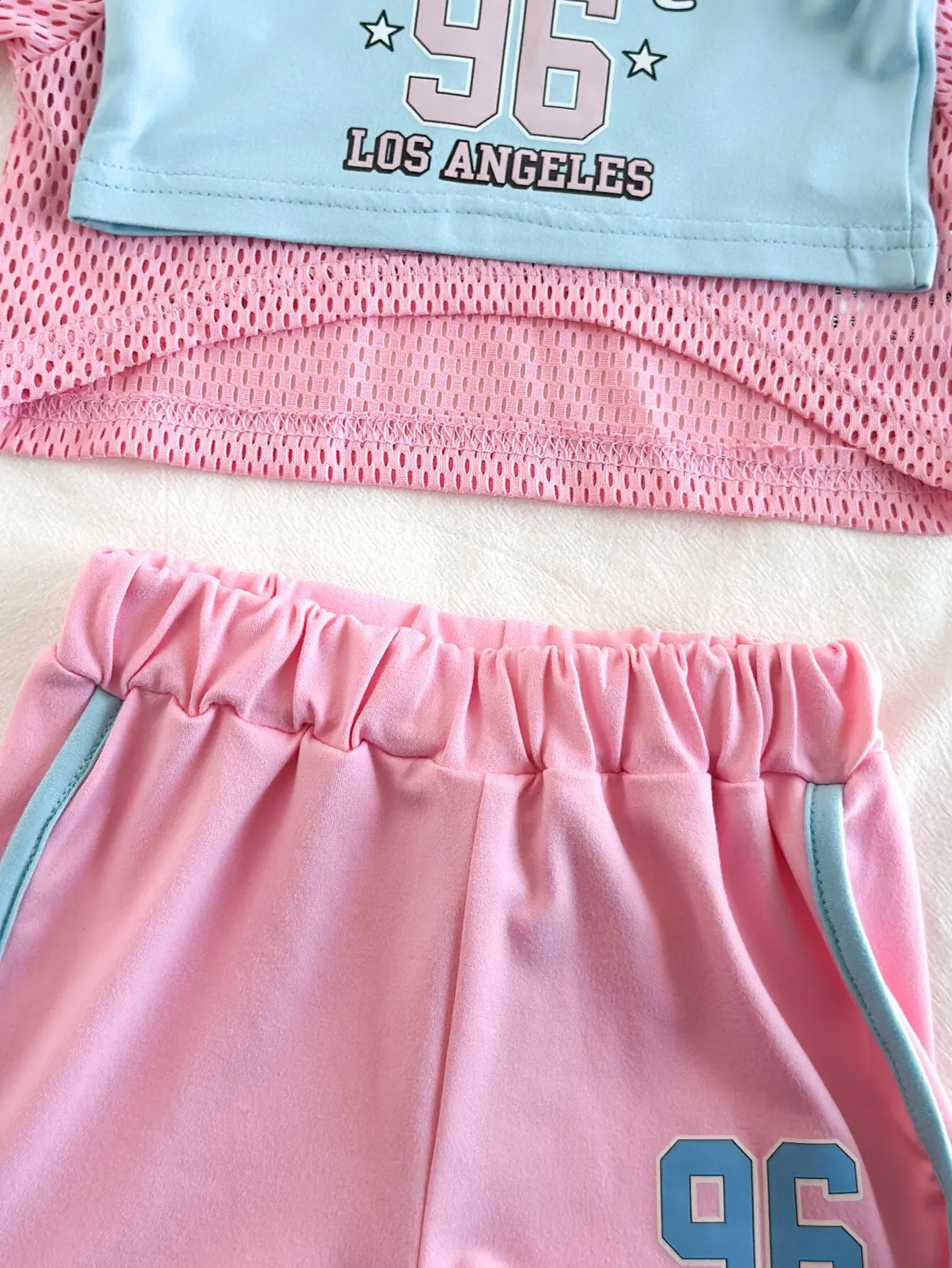 Outdoor sports clothes tennis running basketball cute and loose 3piece set digital printing baby girl 250319