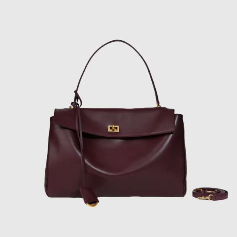 New Rodeo Bag Genuine Leather Kelly Women's Tote Large Capacity Advanced Lock Fashion High Sense Underarm Bag