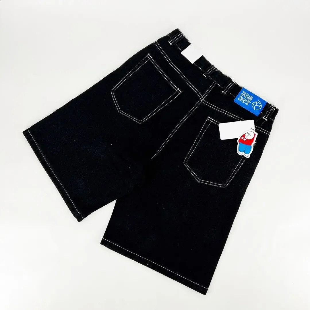 Big Boy Retro Hip Hop Cartoon Graphic Streetwear Denim Shorts y Baggy Jorts Harajuku Gym Basketball Men 250317