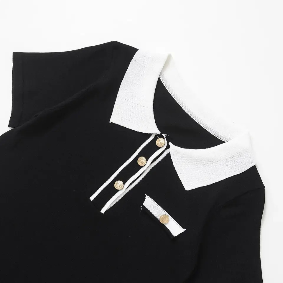 TRAFSHE Polo T-shirt Woman Pulovers Short Sleeve Tee Black Crop Casual Top For Women Clothing Shirts Blouses 5644155 250318