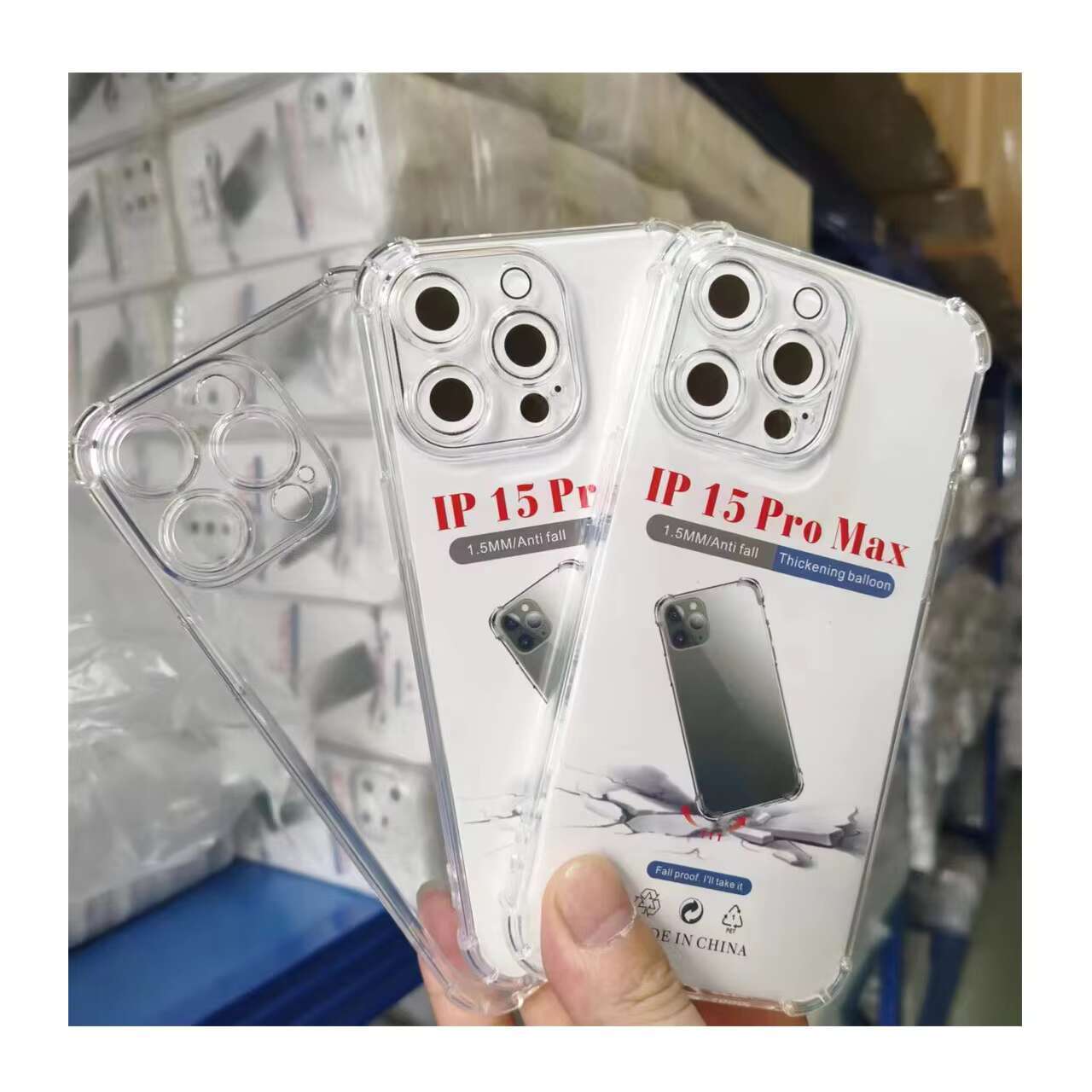Factoryshop Wholesale Phone Case IPHONE15PRO MAX Transparent Shockproof case for Iphone15 Series