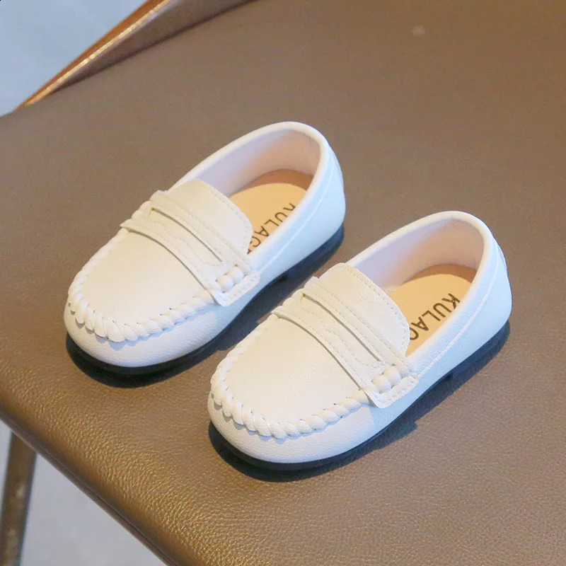 Children Soft PU Leather Shoes Spring Autumn Kids Oxfords Boys Slipon Loafers Brown White Black 250319