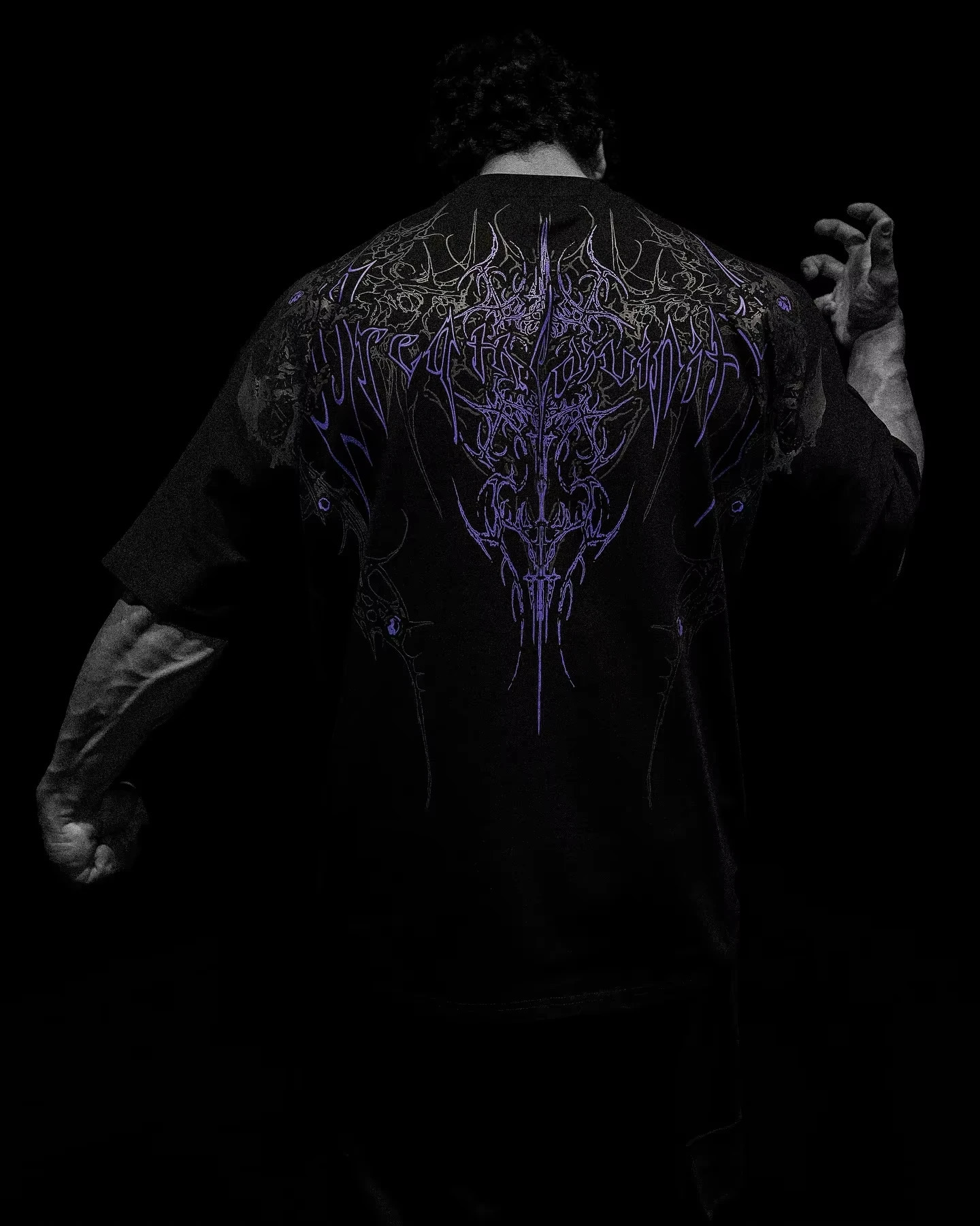 Fashionable mens Tshirt breathable sportswear oversized black American size DTG printed CBUM fashionable 250319