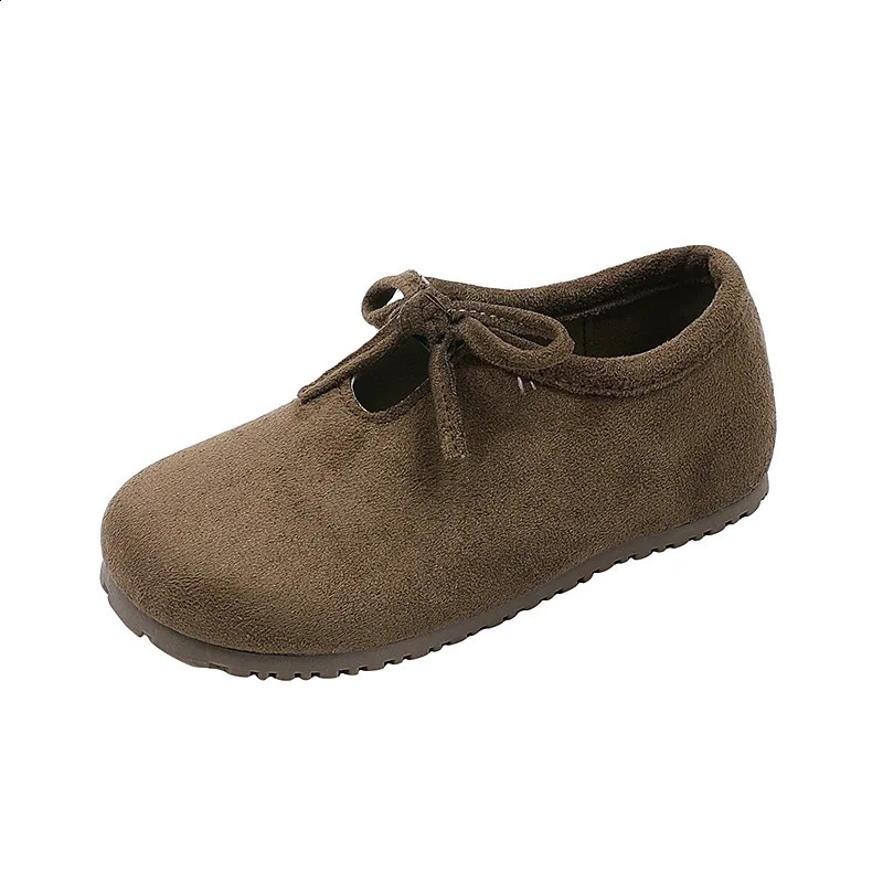 Childrens Loafers Shallow Bowknot Girls Flat Shoes Fashion Toddlers Versatile Moccasins Spring Autumn Causal Kids Leather Shoe 250319