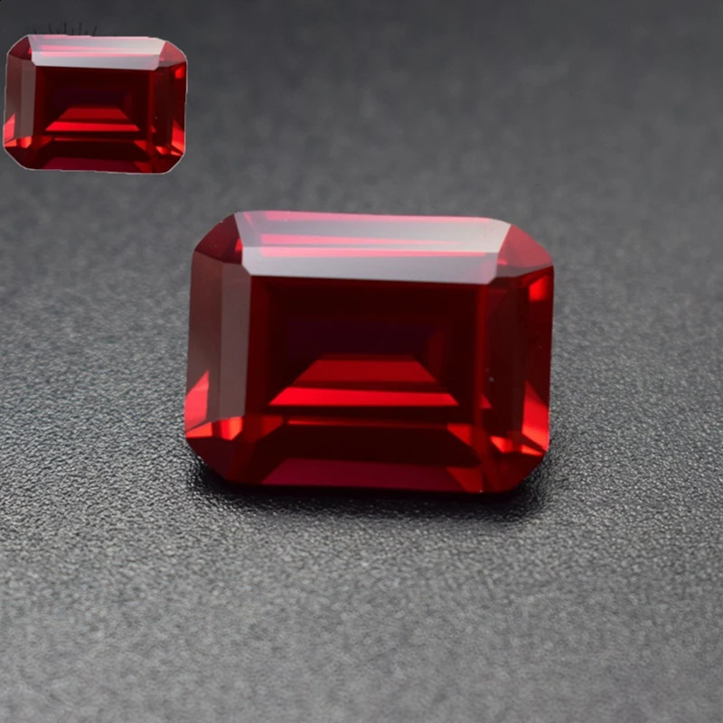 Natural Ruby Emerald Cut 10x14mm 10.50 Cts Sri-Lanka VVS Make Jewelry Diy Blood Red GemStone of Jewelry 250319ww
