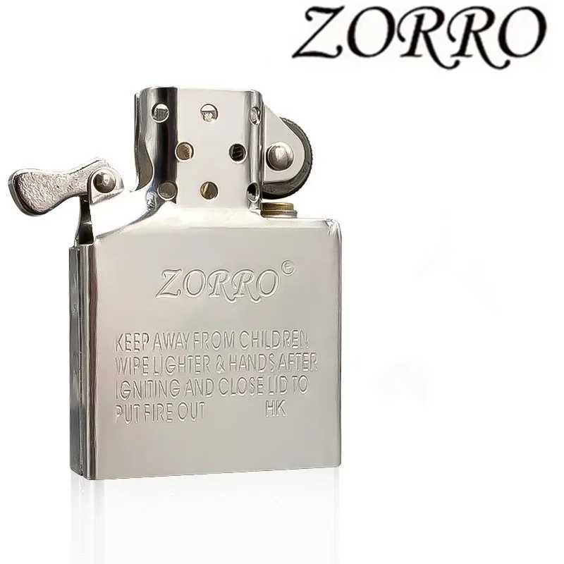 New ZORRO Dual Fire Torch Insert Lighter Gas Jet Windproof Flint Gasoline Oil Lighter Inflatable Butane Kerosene Liner DIY ToolC250319