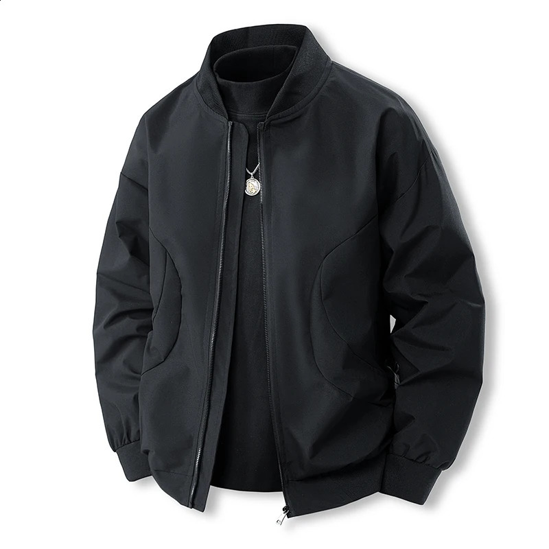 Spring and autumn mens casual jacket comfortable windproof clothing fashionable baseball collar trend fully matched 250317