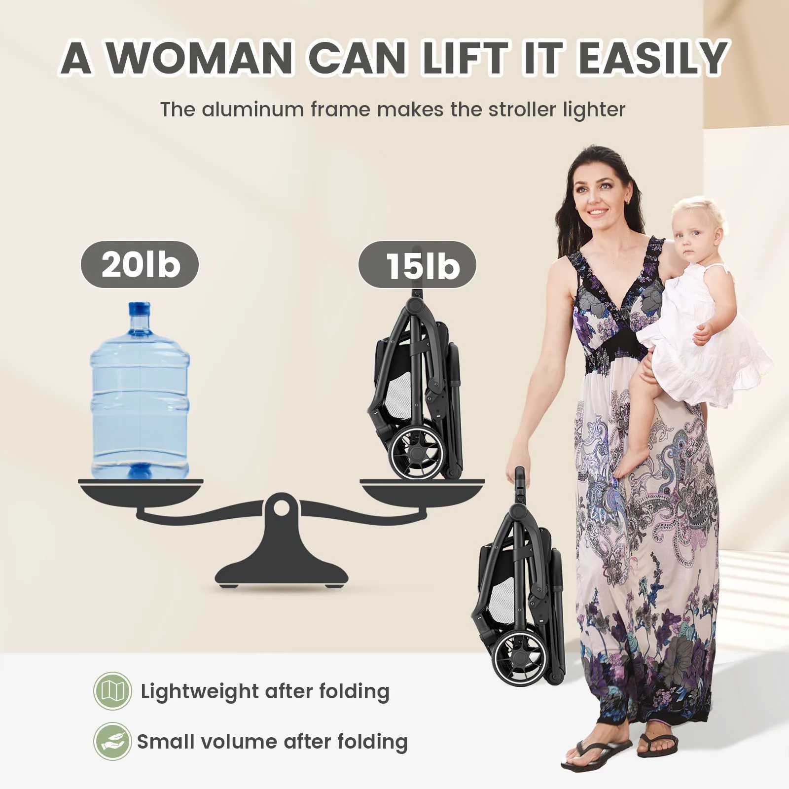 Standard stroller seat foldable portable newborn stroller luxury stroller set toddler 360 swing seat Z250319