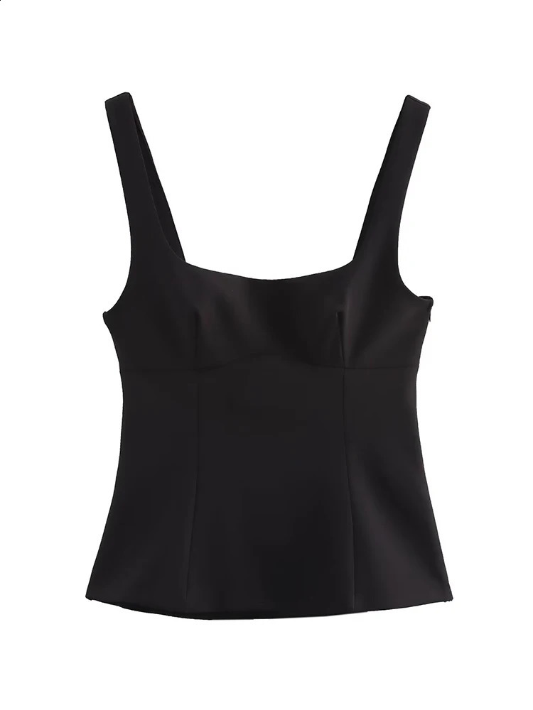 TFMLN Summer Womens Backless Bow Top Sweet Square Collar Slim Tank Top Solid Tank Top Y2k Tank Top Short Top Womens Clothing 250314