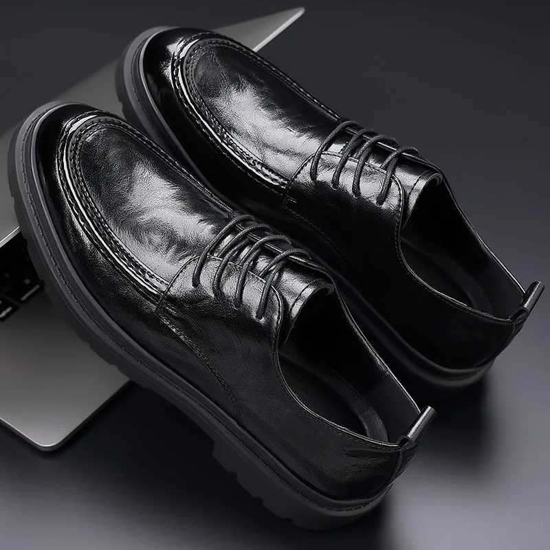 New Mens Business Casual Leather Shoes Soft soled Soft Leather Shoes Beanie Shoes Fashion Mens Shoes Fi Driving ShoesXJ250319