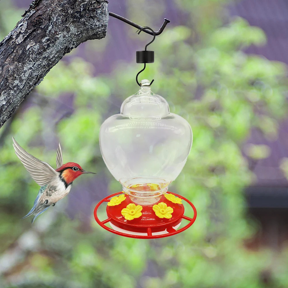 Painted Bird Water Dispenser Bottle Outdoor Garden Hook Flower Hummingbird Cup Bowl Pet Supplies 250318