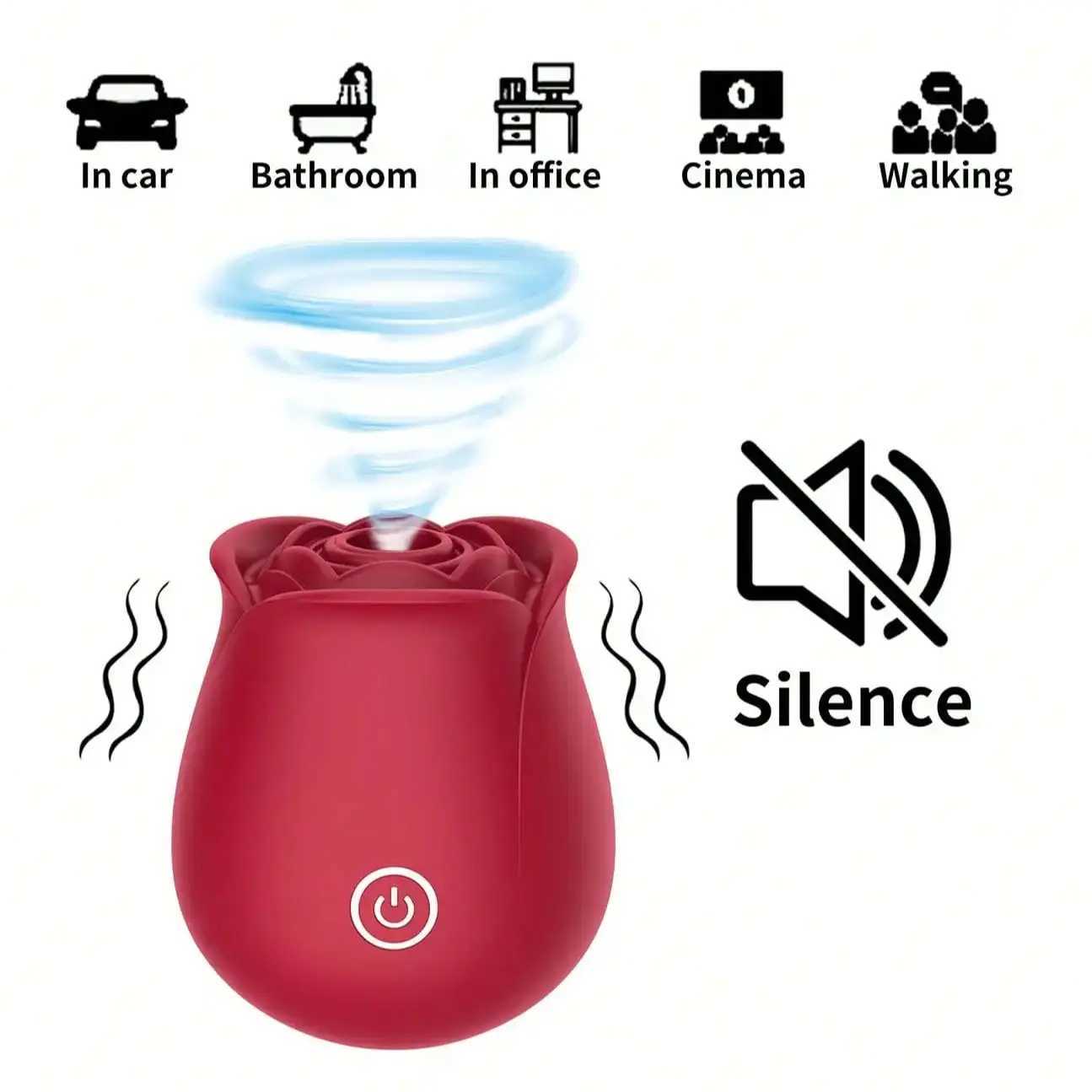 Rose vibrator Nipple Clitoral Suction Cup oral sex stimulator suction vibrator suitable for female Clitoral masturbation toys W250319