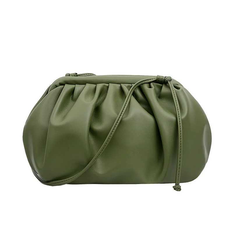 New Arrival Fashionable womens shoulder bag newly arrived cross shaped bag womens solid color pleated design womens bag mini zipper cloud bag T250318
