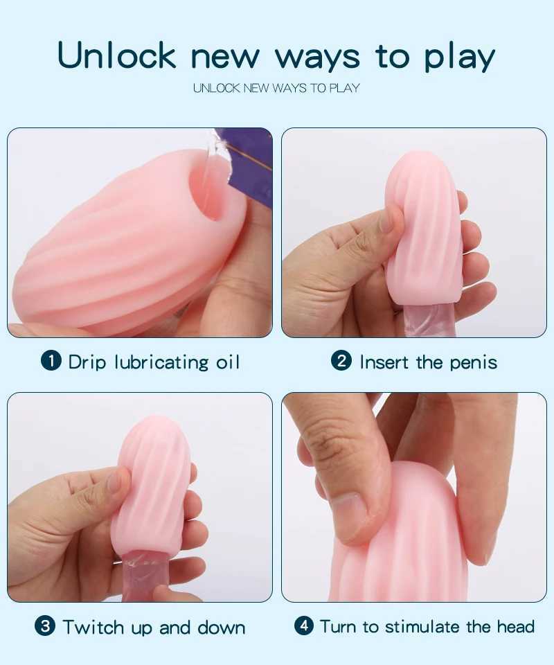 Male Masturbator Cup Realistic Vagina Anal Soft Tight Pussy Erotic Adult Sex Toys For Men Portable Pocket Glans Masturbation EggXJ250319
