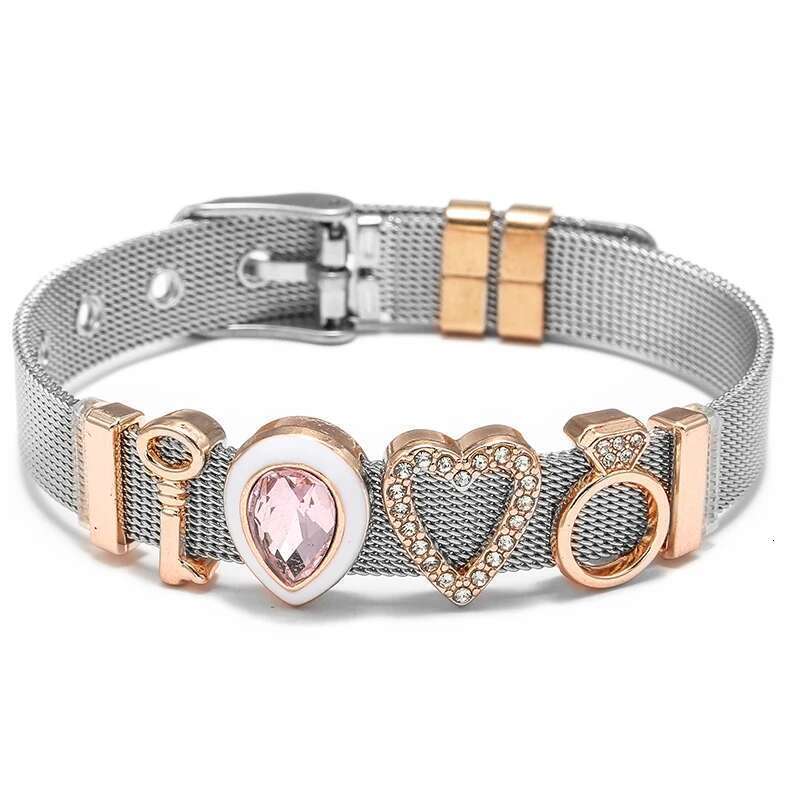 Stainless Steel Crystal Beads Bracelets Original Heart Crown Key Keeper Bracelets Bangles For Women Men Fashion Jewelry Gift