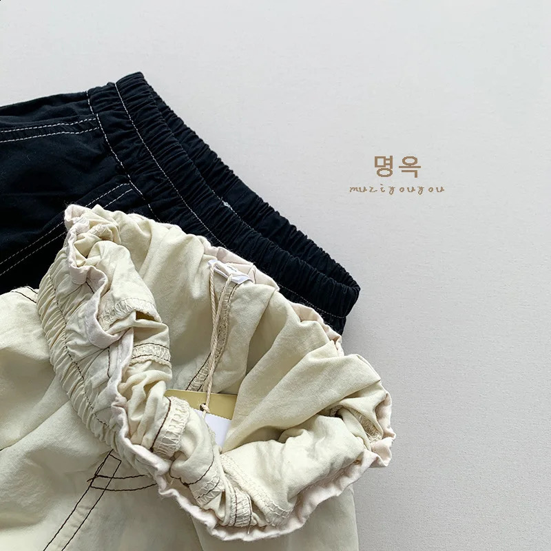 2025 Summer Children Loose Shorts Baby Solid Casual Pants Boys Girls Cotton Casual Shorts Toddler Middle Pants Kids Clothes 250319