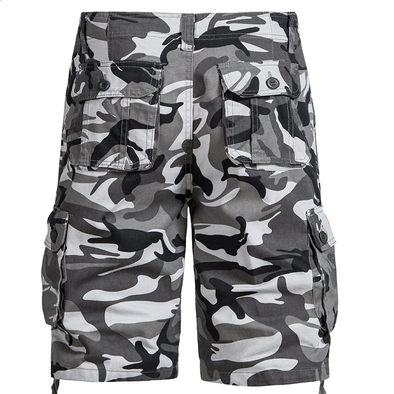 Mens camouflage shorts mens jacket loose casual outdoor sports half pants side pockets cotton comfortable 250319