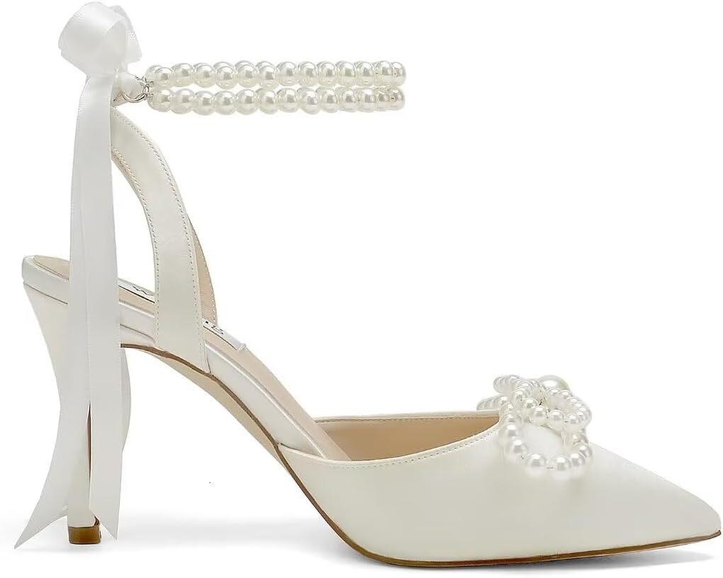 2025 New Designer sandals Pearl Wedding Shoes Bridal High Heels Bridal Shoes Closed Toed Wedding High Heels