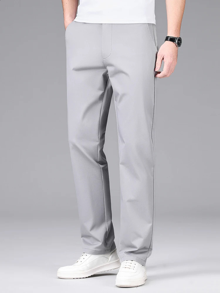 Loose Casual Mens Pants Fashion Straight Comfortable Business Solid Color Classic Male Work Trousers 250311