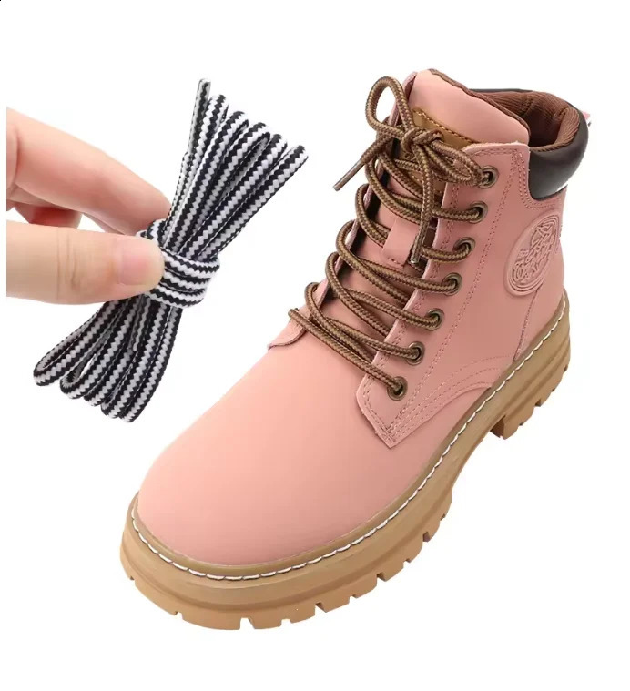 9 Pair Fashion Boots Shoe Laces Round Striped Double Colors Shoelaces Wear-resistant Mountain Climbing Sports Cotton Shoestrings 250319