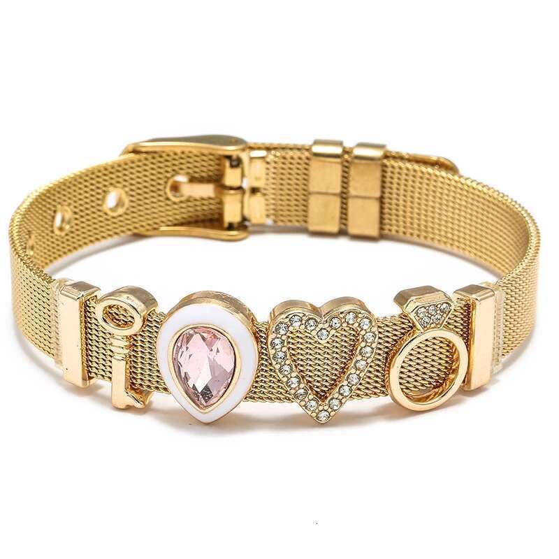 Stainless Steel Crystal Beads Bracelets Original Heart Crown Key Keeper Bracelets Bangles For Women Men Fashion Jewelry Gift
