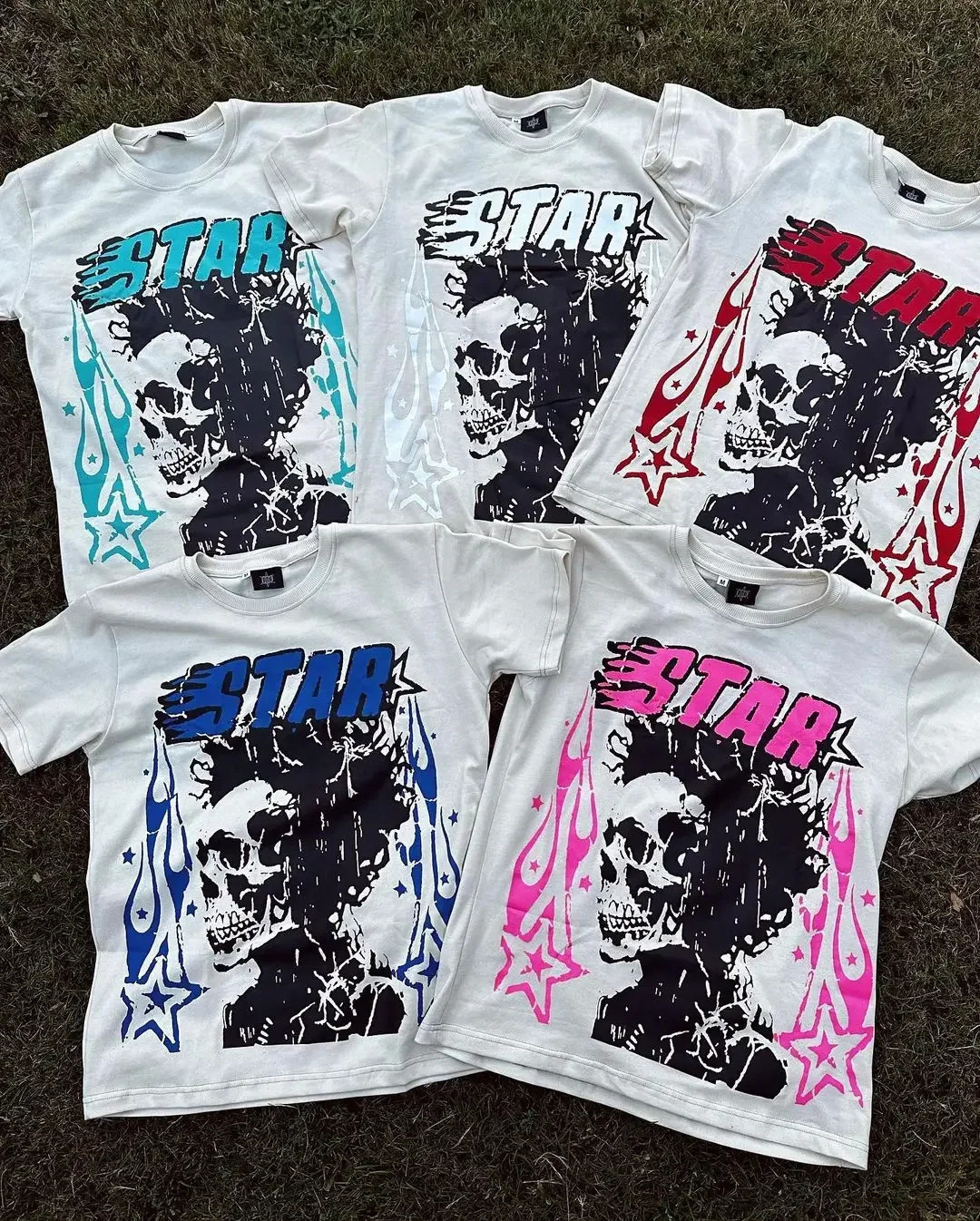 Mens oversized graphic Tshirt Y2K top Gothic cotton couple harajuku womens clothing 250317