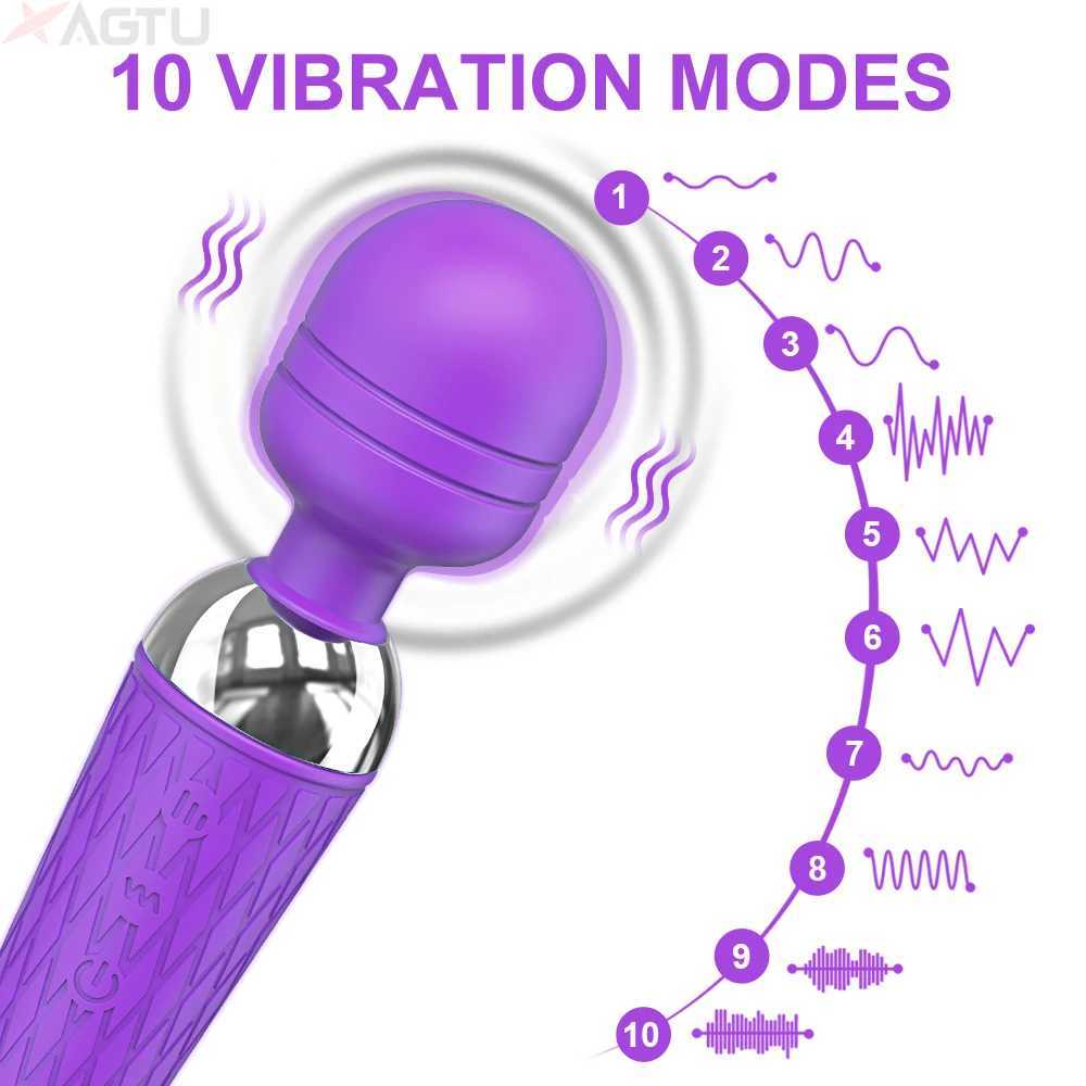 Powerful AV Vibrator Clitoris Stimulator Dildo for Female 20 Modes Magic Wand for Women G-spot Massager Sex Toys for Adult Goods W250319