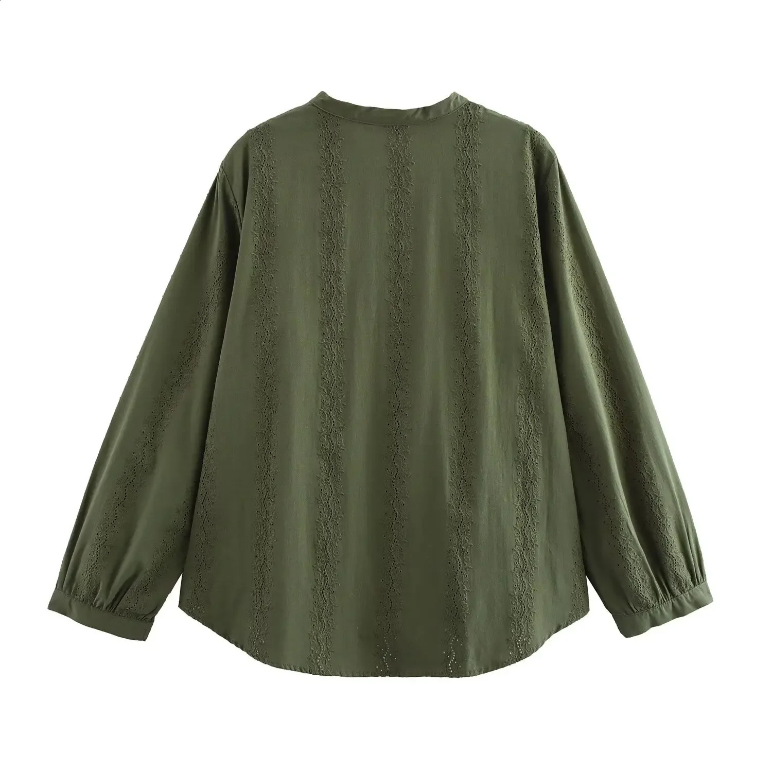 TRAFSHE womens clothing shirts and vintage temperature embroidered long sleeved elegant shirt tops 8741027 250319