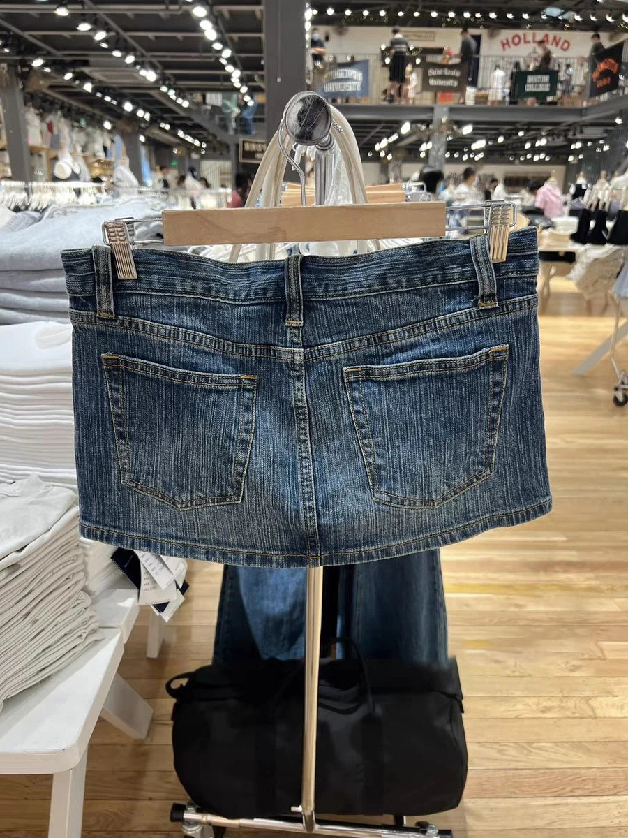 American Vintage Denim Mini Skirts Women Summer Fashion High Waist Straigth Short Faldas Casual Fashion Streetwear Cotton Skirt 250319