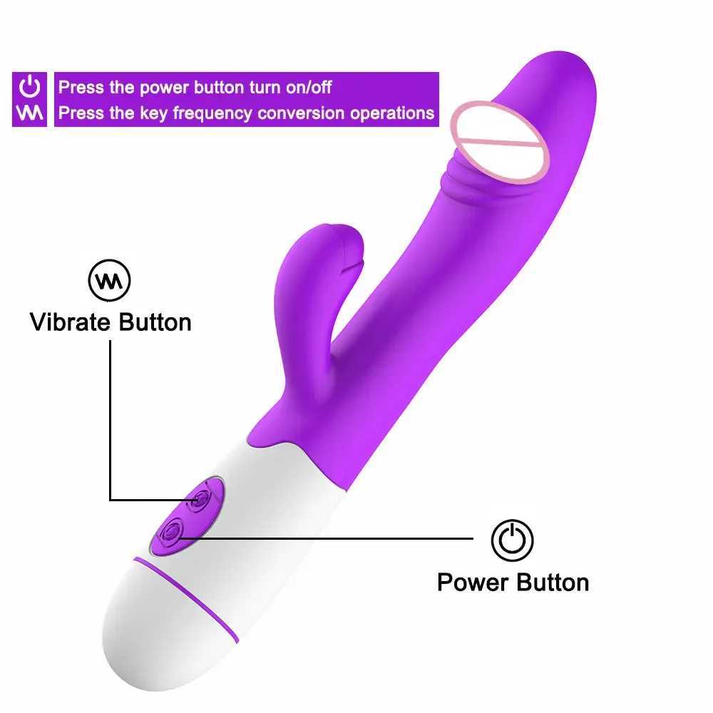 Rabbit Vibrator for Women 30 Speed Rechargeable G Spot Clitoris Stimulator Dildo Vagina Female Masurbator Sex Toy W250319