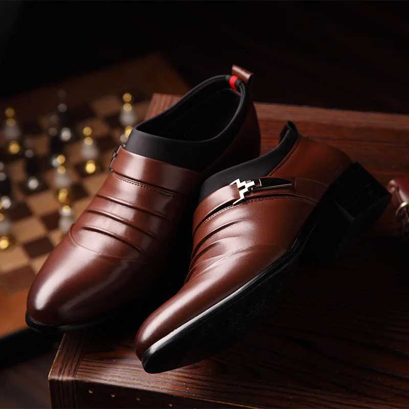 Mens casual leather shoes and orgasmic mens shoes business formal casual shoes UK Pointed toe capsXJ250319