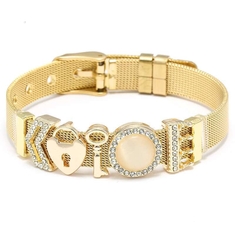 High Quality Stainless Steel Mesh Bracelets With DIY Key Lock Beads Buckle Keeper Bracelets For Women Boyfriend Jewelry Gift