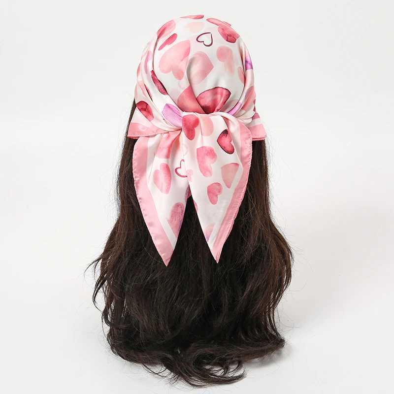 Cute style girl silk scarf luxury hair scarf square design scarf 70cm summer shawl headscarf packaging tape X250319