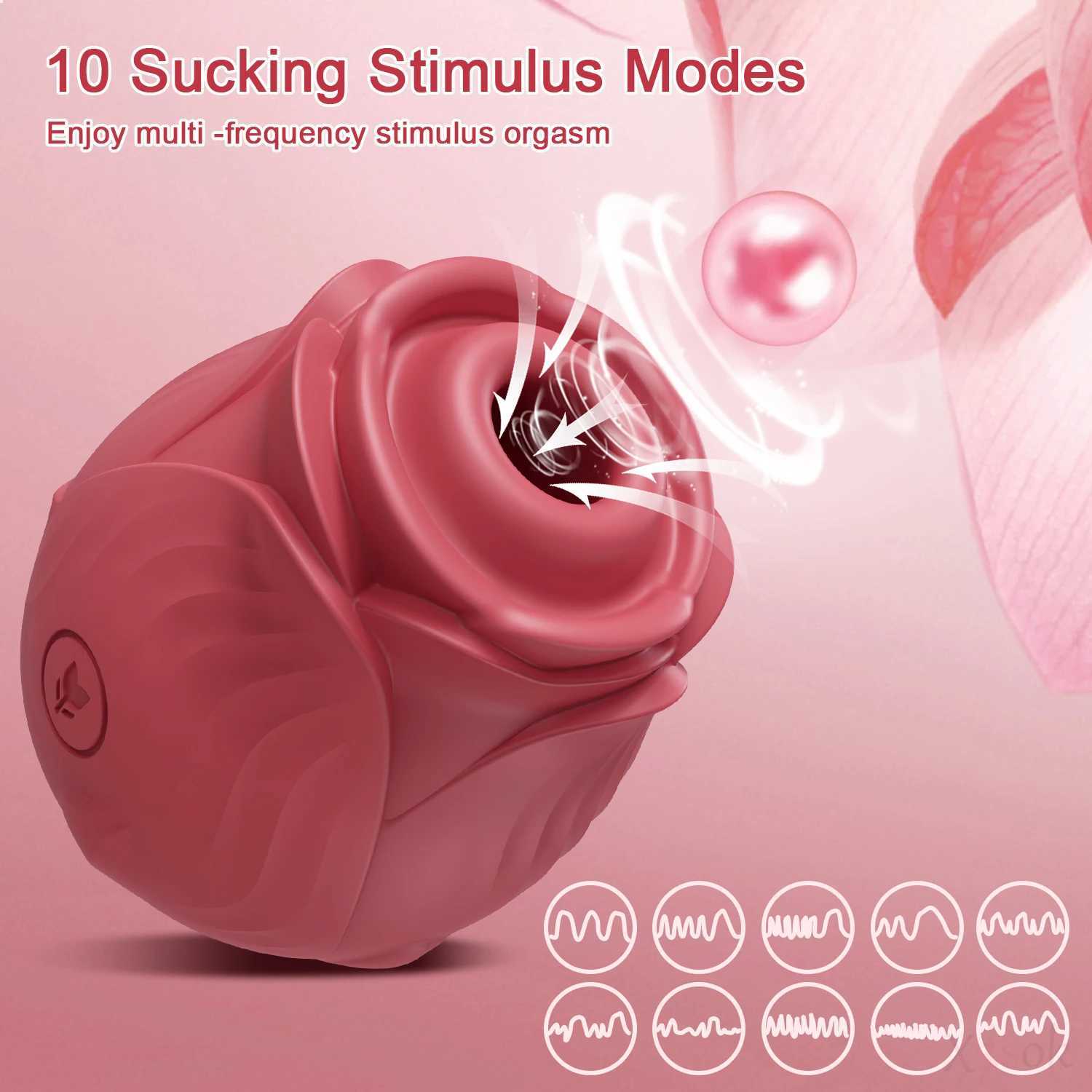 Sex toy rose dildo vibrator adult toy suction vibration female clitoris suction cup stimulator G-spot couple sex game W250319