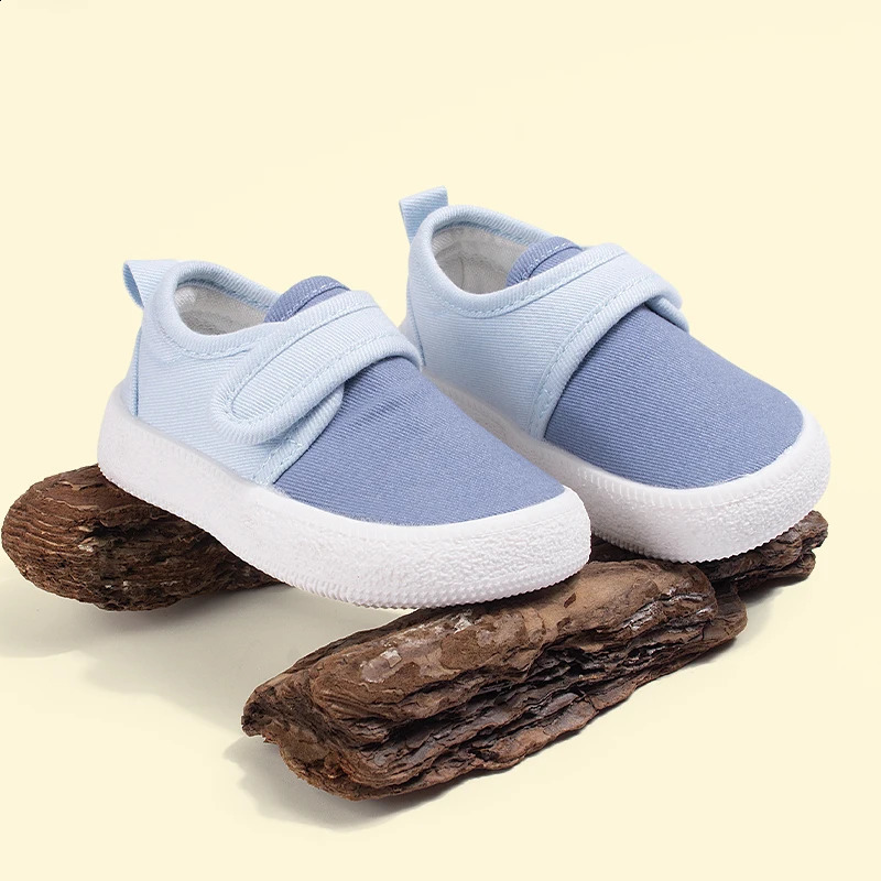 EDUBA 2025 Spring Kids Canvas Sneakers | Color Block Unisex Toddler Shoes Soft Thick Sole Eco-Friendly Breathable EW5S82 250319
