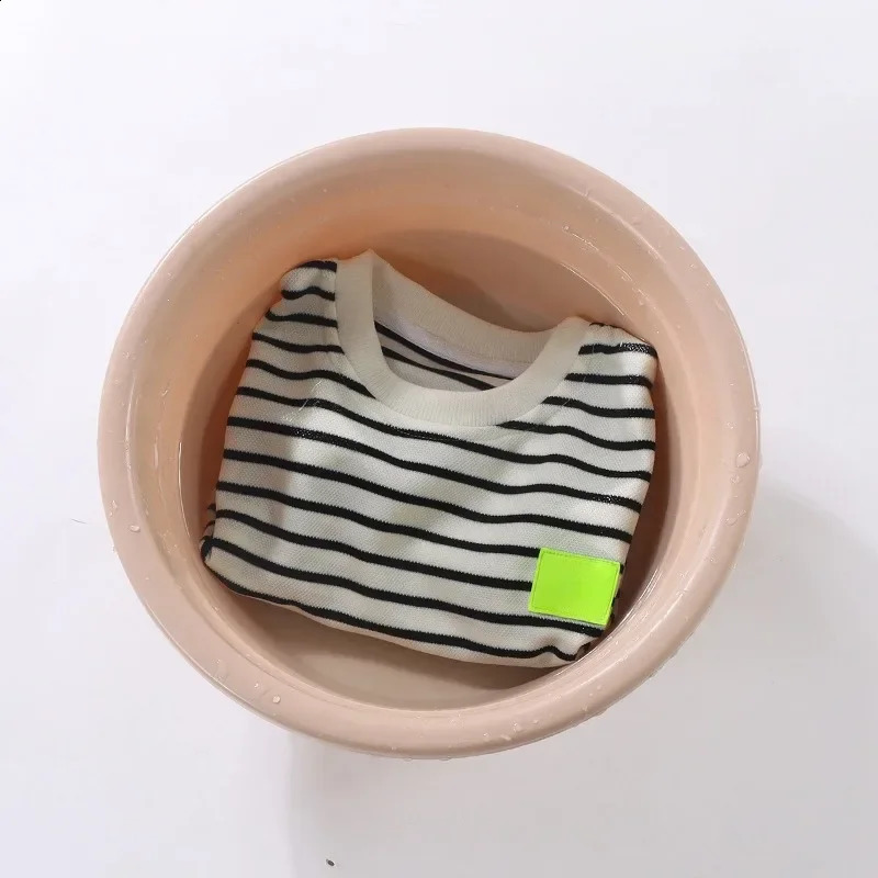 2Pcs Fashion Childrens Short sleeved Shorts Set Summer Clothing Boys Baby Cotton Tshirt Pants Black and White Stripes 250319