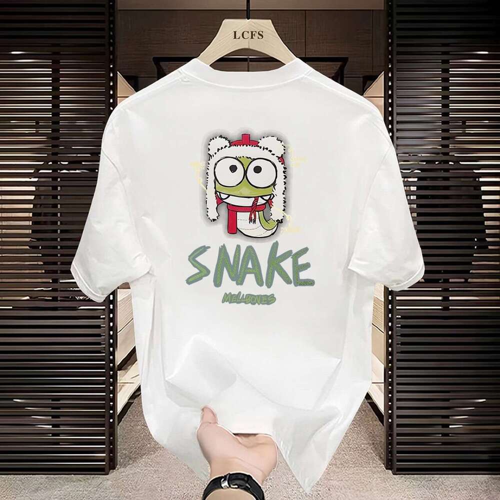 2025 Summer New Colorful Cartoon Printing Fashionable Style Versatile Men's Casual Short sleeved T-shirt Trendy