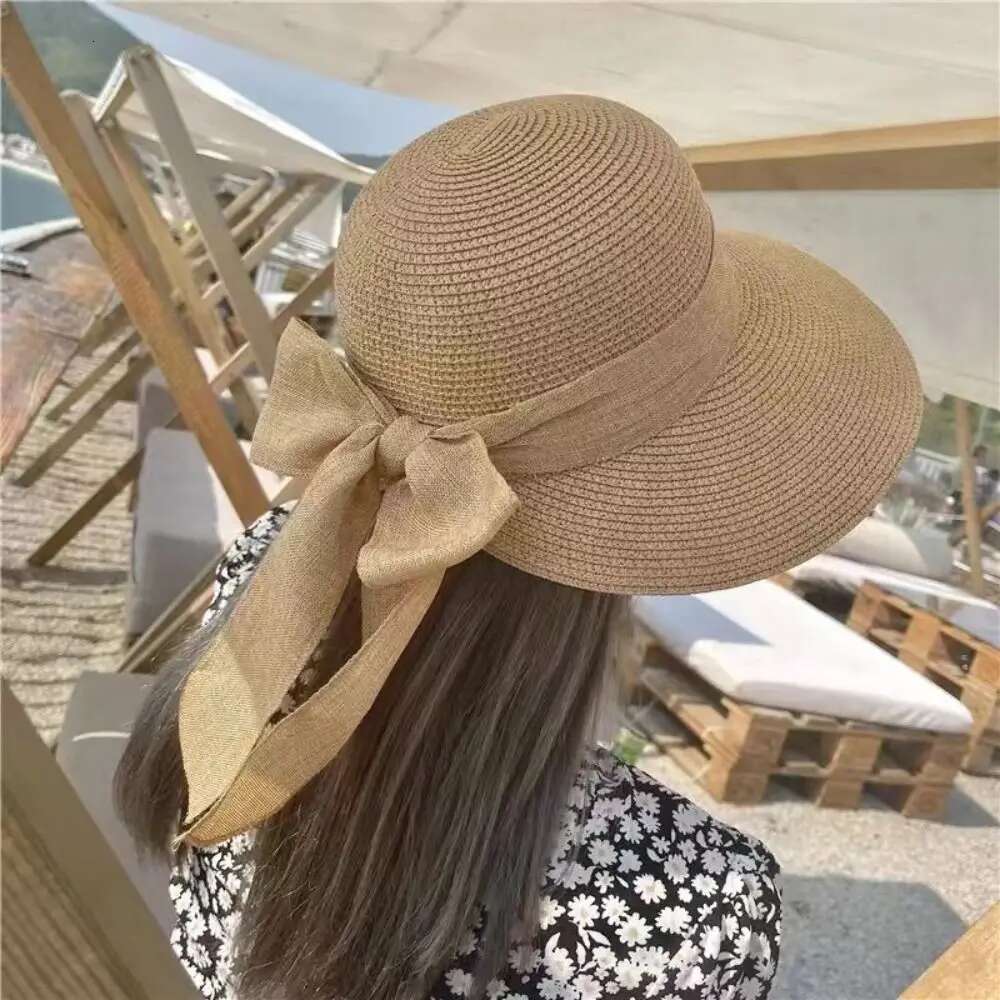 Bowknot Sun Summer Breathable Wide Brim Beach Cap UV Protection Casual Straw Hat For Women
