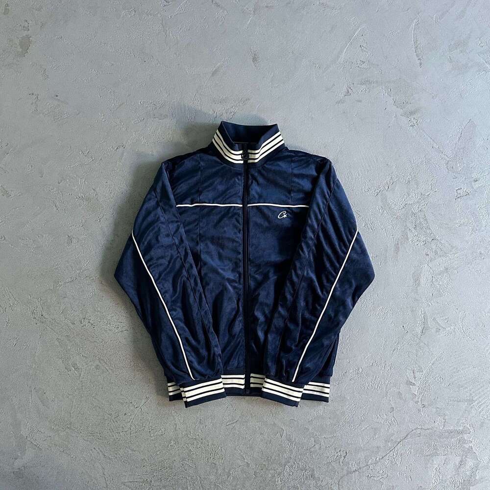 HMP British Hip Hop Street Velvet Stand up Collar Jacket, Men's Trendy Brand Casual Set, Centralee Same Style